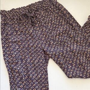 Anthropologie Geometric Print Joggers in Tan